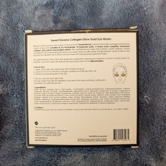 Sweet Dreams Collagen Glow Gold Eye Masks 5 pairs .21oz x5 6g - Picture 2 of 4